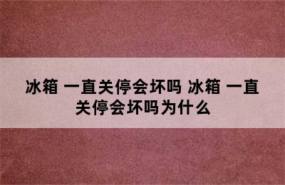 冰箱 一直关停会坏吗 冰箱 一直关停会坏吗为什么